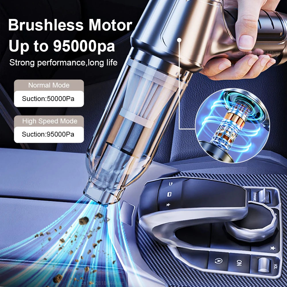 DustBlaster 95000™ a powerful handheld vacuum for a clean and fresh car on the go