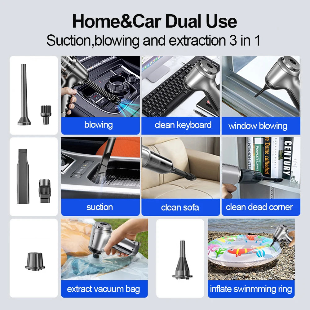 DustBlaster 95000™ a powerful handheld vacuum for a clean and fresh car on the go