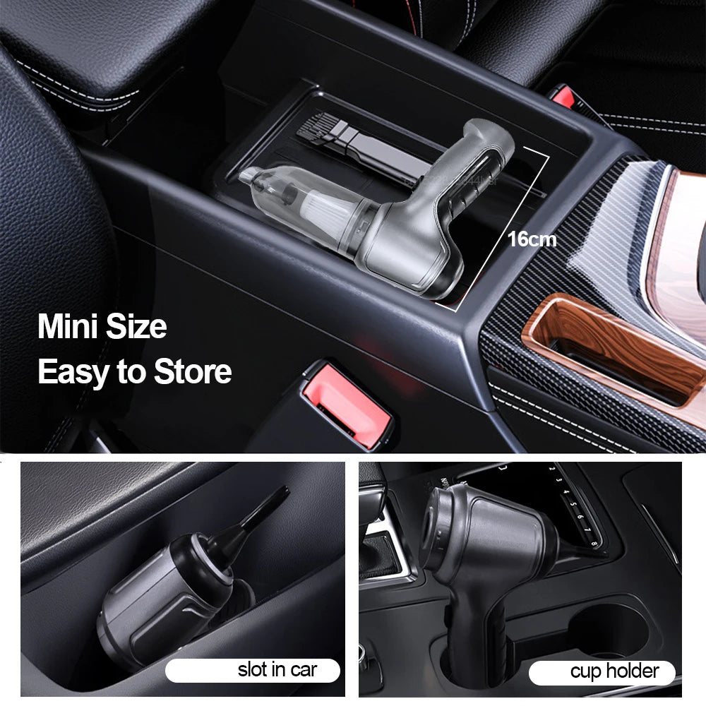 DustBlaster 95000™ a powerful handheld vacuum for a clean and fresh car on the go